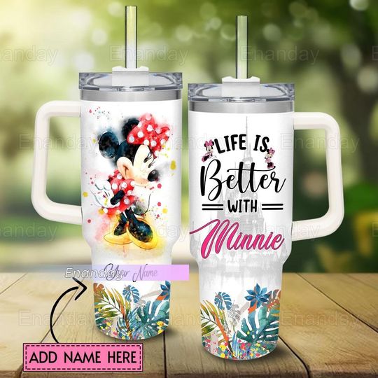 Life Is Better With Minnie Tumbler, Minnie Mouse 40oz Tumbler, Custom Disney Minnie Tumbler