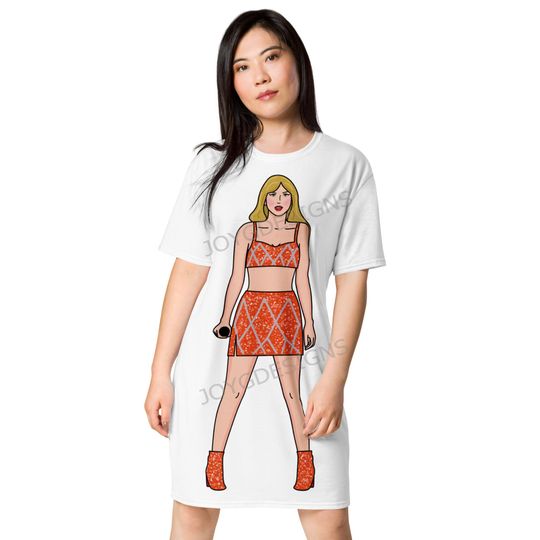 Taylor inspired concert T-shirt dress, cartoon fan art