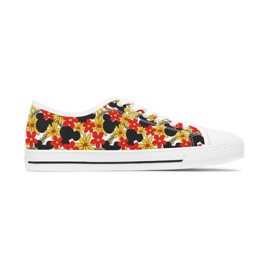 Mickey Floral Women's Low Top Sneakers