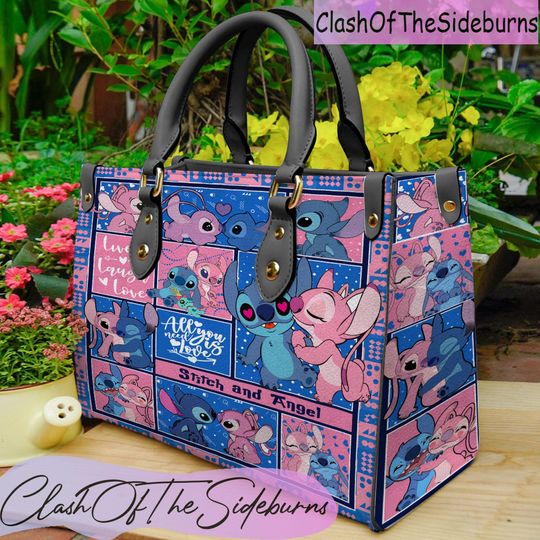 Disney Lilo and Stitch Personalized Leather Bag, Lilo and Stitch Custom Handbag