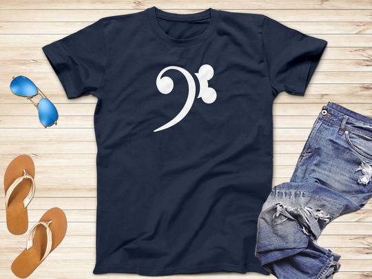 Disney Mickey Ears On Side Music Note Bass Clef Shirt, Disney Adult and Kids Shirt