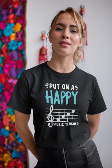 Put On A Happy Face Music Shirt, Music Shirt, Music Lovers Shirt, Music Therapy Shirt