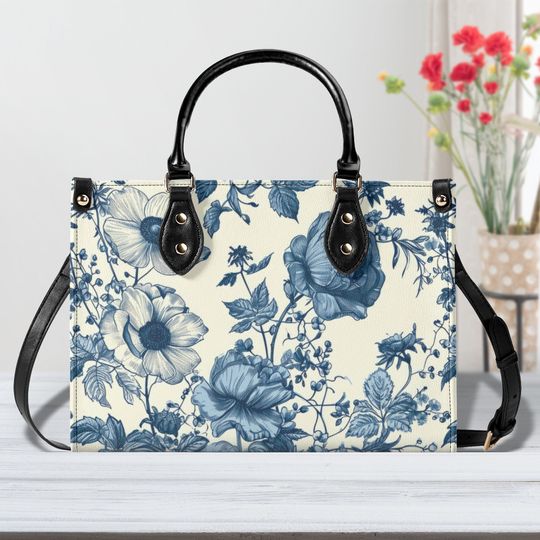 Bohemian Floral Leather Handbag, Nature Botanical, Gift For Her