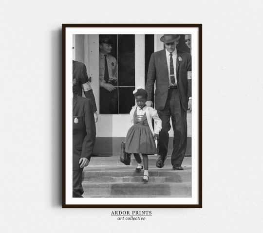 Young Black Girl Protest Wall Art, Ruby Bridges Print