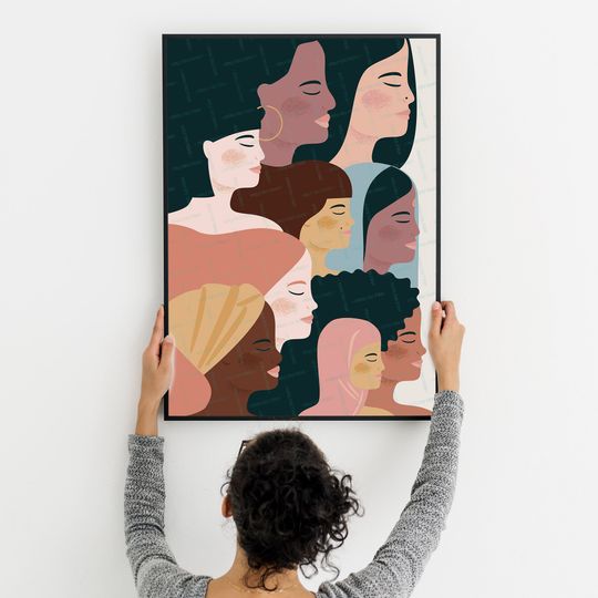 Women Feminist Print, Diversity Wall Art, Girl Power