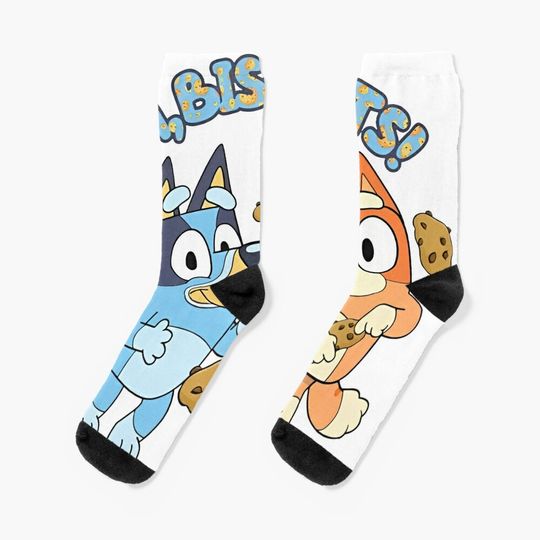 Oh Biscuits Cute Blue Dog Socks
