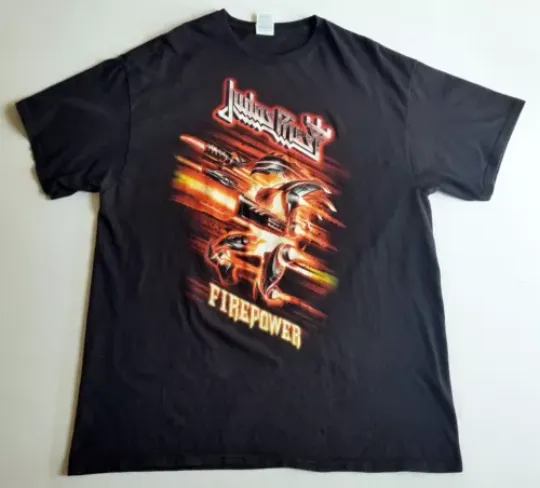 JUDAS PRIEST Firepower Tour T-Shirt ROB HALFORD Size X-Large HEAVY METAL