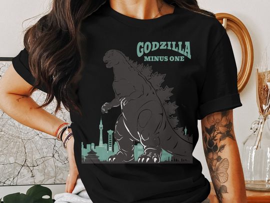 god zilla Minus One Tokyo Skyline Graphic T-Shirt, Urban Monster Tee, Cool Movie Inspired Casual Wear
