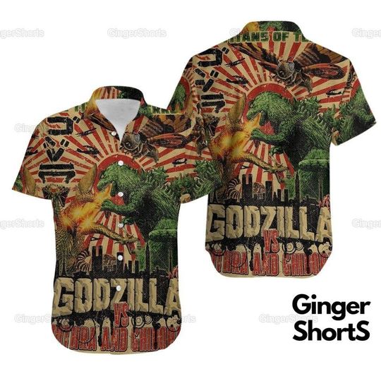 god zilla Hawaiian Shirt, god zilla Button Shirt, Retro god zilla Hawaiian Shirt, god zilla Movie Hawaiian Shirt, Movie Hawaiian Shirt