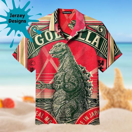 god zilla Hawaiian Shirt Print Tropical Summer Beach Gift, Best Gift