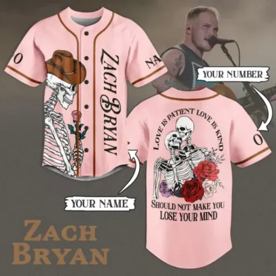 Zach Bryan Love Is Patient Love Is Kind Custom Baseball Jersey Shirts