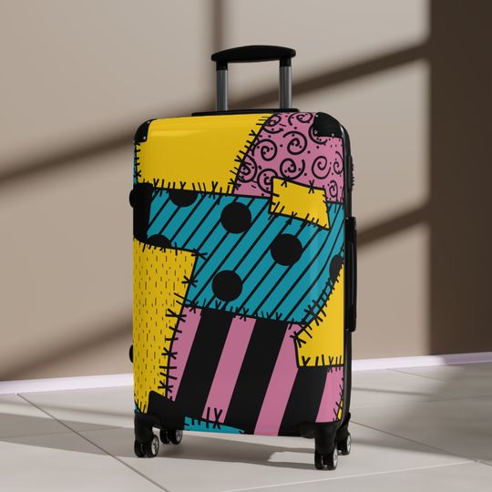 Disney Inspired Travel Suitcase /  Jack & Sally Wheeled Suitcase