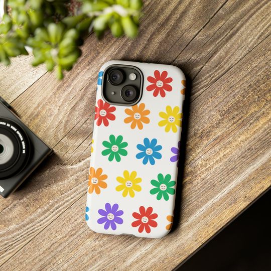 Rainbow Flower Power Cell Phone Cases by Shield Shack Designs
