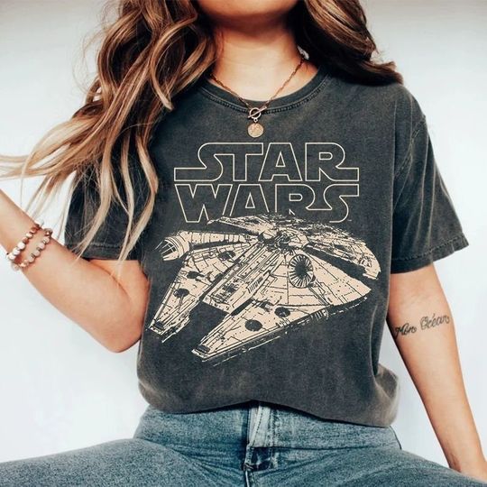 Vintage Disney Star Wars Shirt | Millennium Falcon Graphic