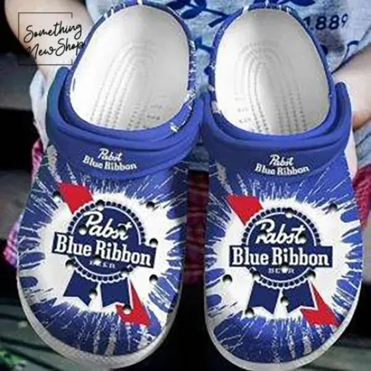 Pabst Blue Ribbon Beer Clog Shoes, Gift for dad, father's day gift