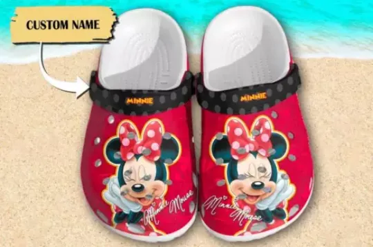 Custom Mickey Mouse Clogs Pink Mouse Movie Sandals, Cute Mouse Shoes