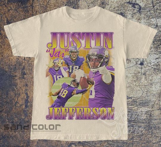 Justin Jefferson Shirt, Football shirt, Classic 90s Graphic Tee