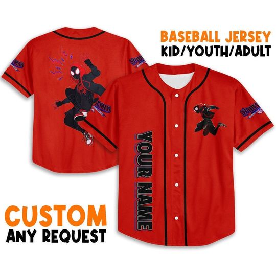 Personalize Spider Man Across the Spider Verse Acrobatic, Disney Baseball Jersey Shirt