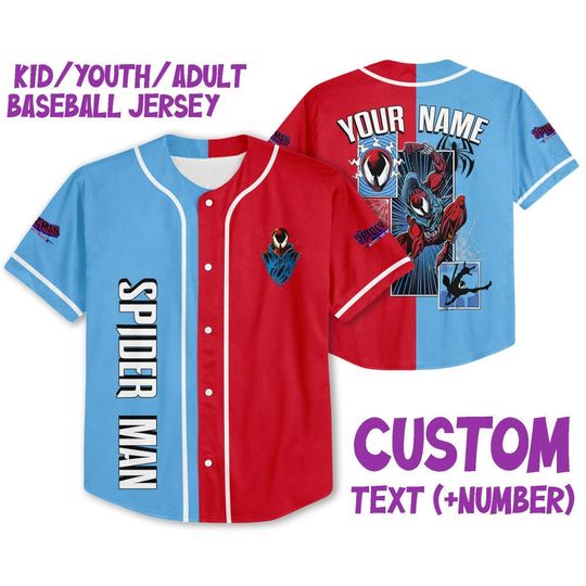 Personalize Spider Man Spider Verse Baseball Jersey Shirt