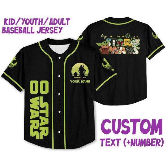 Personalize Star Wars Yoda Cute Baseball Jersey Shirt