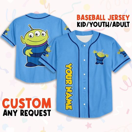 Personalize Toy-Story Little Green Man Baseball Jersey Shirt
