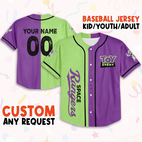 Custom Toy Story Buzz Lightyear Space Baseball Jersey, Disney toy story gift
