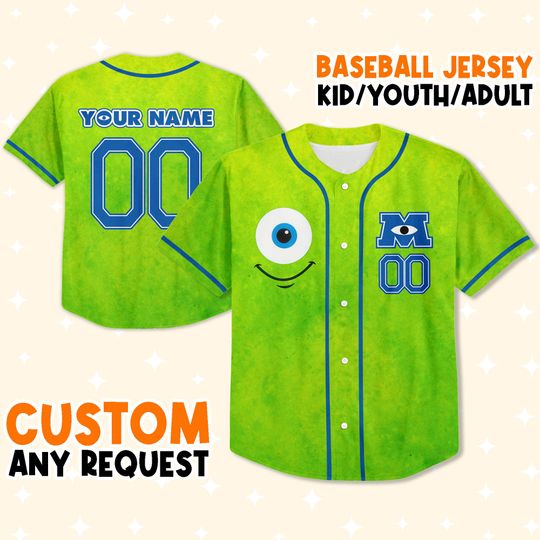 Custom Jersey Mike Custom Kids, Youth, Adult Disney Baseball Jersey