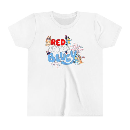 Youth Fourth of July shirt, patriotic shirt, BlueyDad shirt, red white and BlueyDad