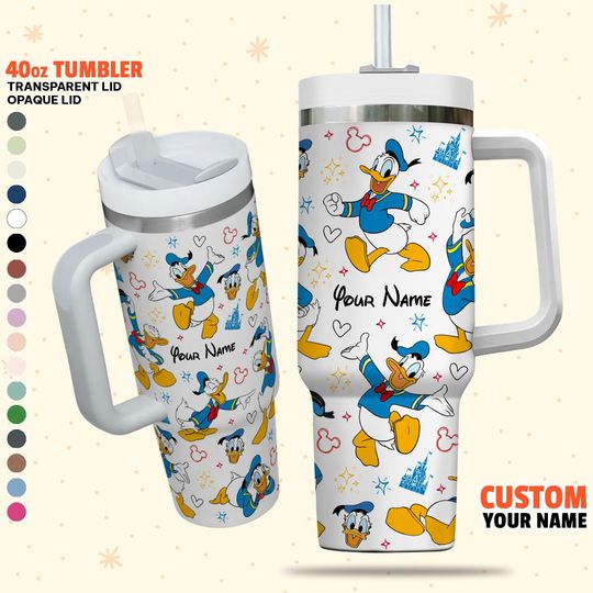 Custom Disney Friends Donald Colorful Tumbler, Disney Characters
