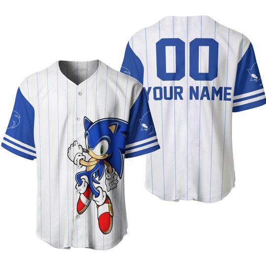 Personalized Sonic the Hedgehog Baseball Jersey
