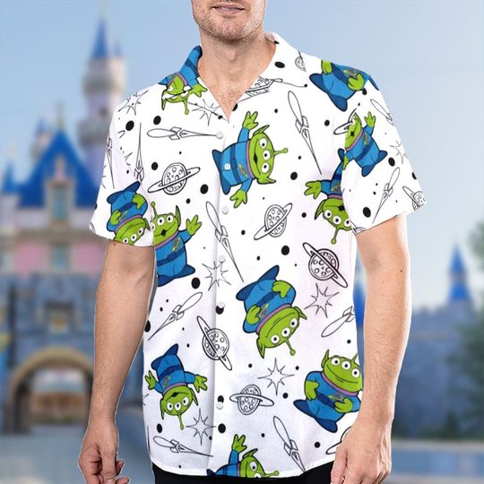 Funny Alien Hawaii Beach Shirt, Toy Movie Button Up Shirt Holiday, Toy Hawaiian Shirt