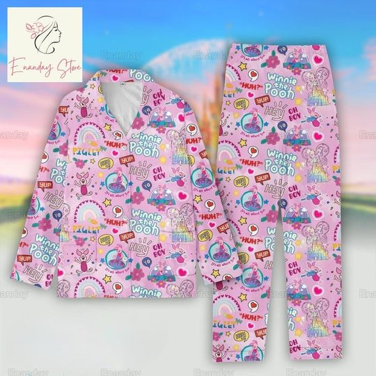 Piglet Pajamas Set, Winnie The Pooh Pajamas, Piglet Holiday Pajamas