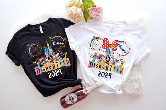 Custom Disney Trip 2024 Shirts, Disney Castle 2024 Shirt, Disney Family Matching Tshirt