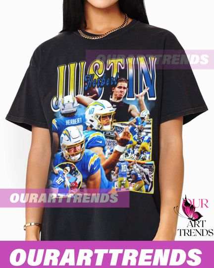 Limited Justin Herbert Vintage 90s Homage Retro Classic Graphic Tee