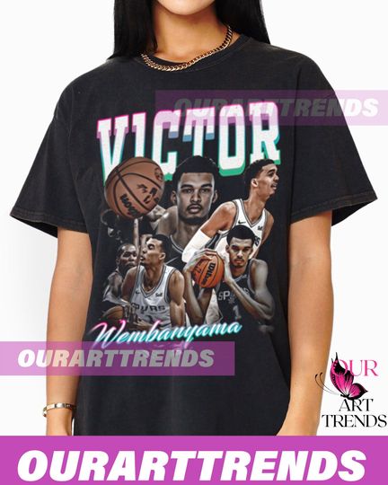 Victor Wembanyama Tshirt Basketball Player MVP Slam Dunk Merchandise Bootleg Vintage Classic Graphic Tee