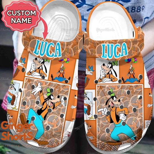 Custom Name Goofy Shoes, Goofy Sandals, Disney Goofy Shoes, Goofy Summer Shoes