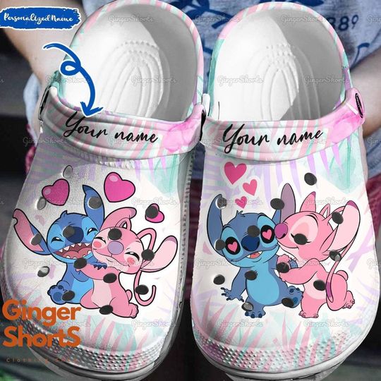 Custom Name Stitch And Angel Shoes, Stitch Shoes For Men Women Kid, Stitch Shoes, Stitch Sandals