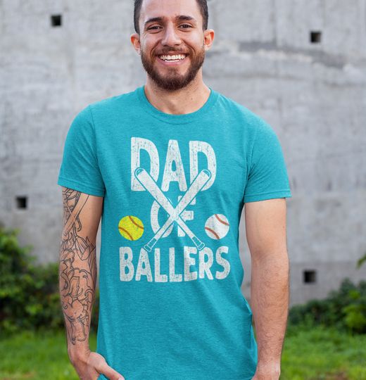 Funny Dad of Ballers T-shirt - Baseball Softball Fathers Day Shirt - Sports Tee