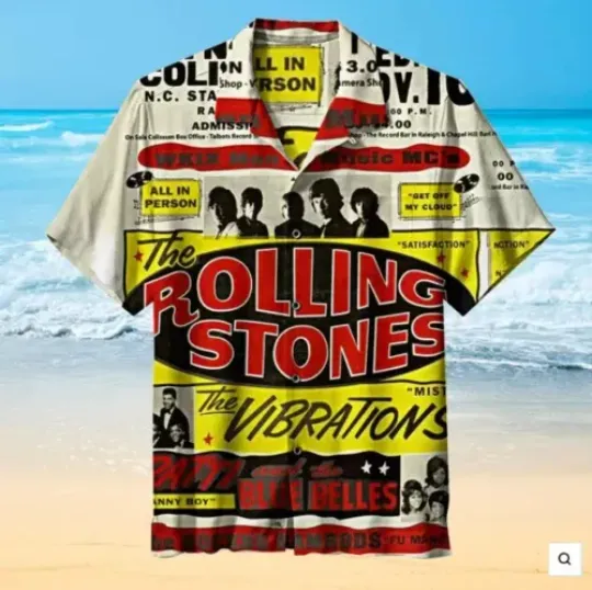 Rolling Stones Hawaiian Shirt, Music Lovers Gift