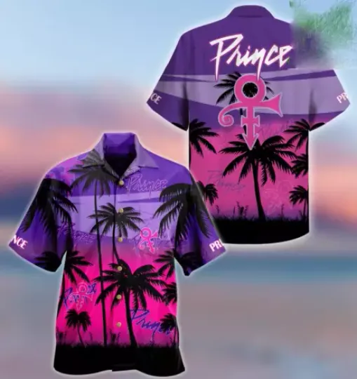 Prince Purple Music Palm Violet Hawaiian Shirt, Music Lovers Gift