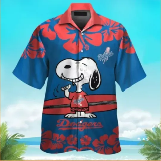 Los Angeles Dodgers Snoopy Tropical Hawaiian Shirt, LA Dodgers Hawaiian Shirt