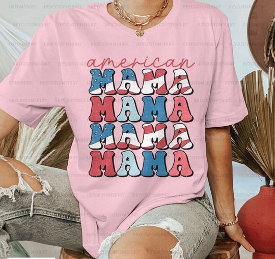 USA American Mama Shirt, America Mom Shirt, Patriot Mama 90s Shirt