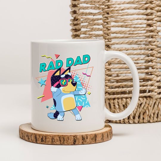 BlueyDad Rad Dad Mug | BlueyDad Chilli Cool Dad Mug | Blue Dog Inspired Mug