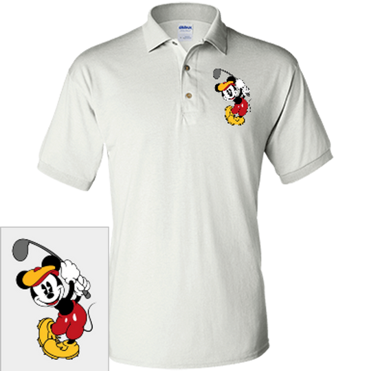 Mickey Golfing Personalized Embroidered Polo Shirt