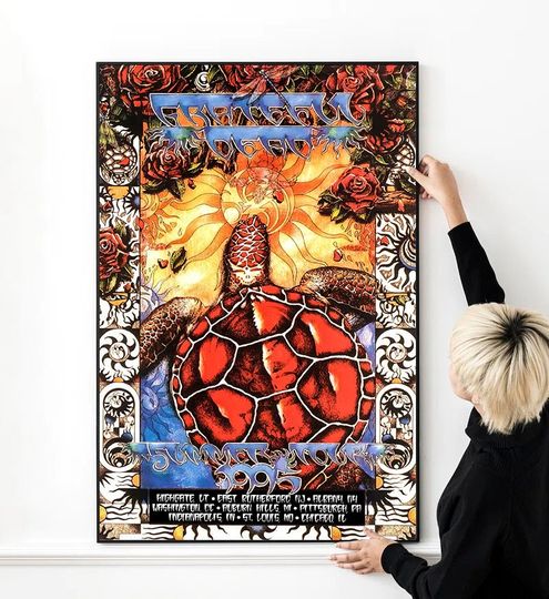 Grateful Dead - Tour 1995 Concert Poster Rock Music Wall Art High Quality Print Photo Wall Art Canvas Cloth Poster