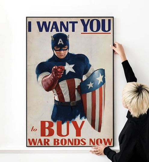 Captain America I Want You To Buy War Bonds Now Propaganda Traveling Poster