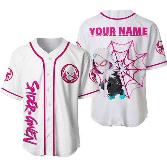 Personalized Spider-Man Across the Spider Verse Gwen Stacy Baseball Jersey