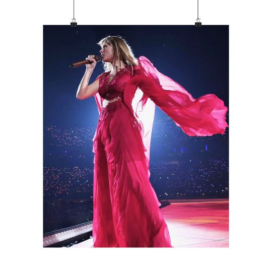 Eras Tour Paris Folkmore Pink Dress Premium Matte Vertical Posters, Eras Tour Merch