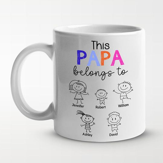 This Daddy Belongs Family Personalized Gift For Father's Day Custom Mug