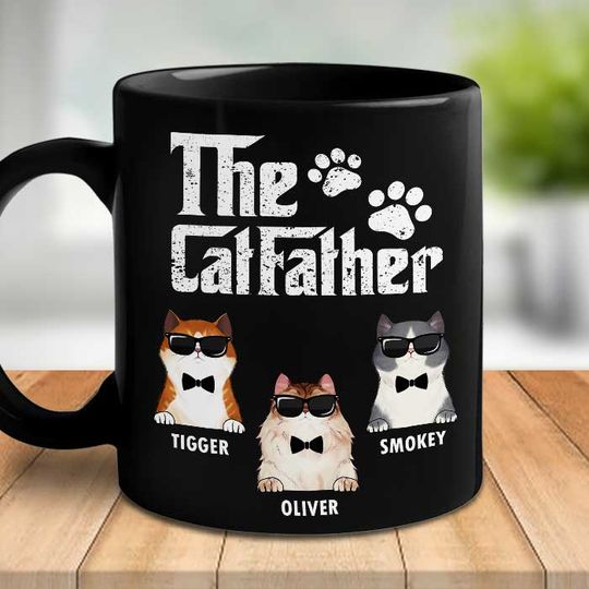 Cat Father Custom Pet Dad Gift For Father's Day Personalized Mug